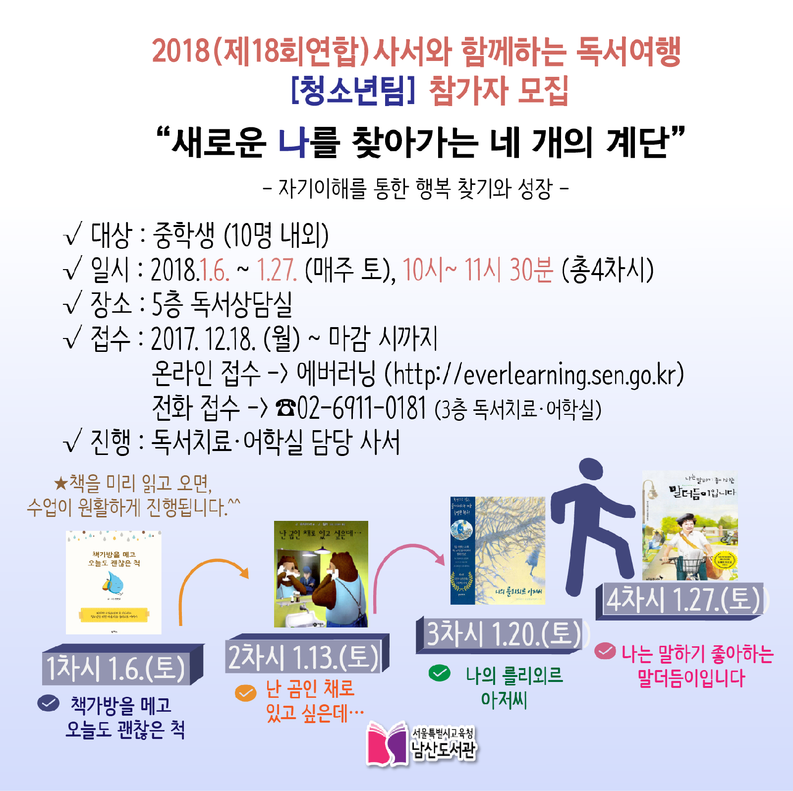 (청소년팀) 2018(제18회 연합)사서와 함께하는 독서여행 참가자 모집 포스터